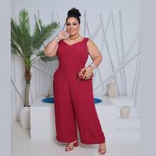 Plus Size Jumpsuit, Oversized Style For Women - Rojo burdeos - View 1
