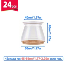 24 件硅胶椅腿保护套带毛毡垫 - 防刮地板保护套 - 家具脚套，适用于餐厅、办公室、客厅椅子和酒吧凳，圣诞礼物