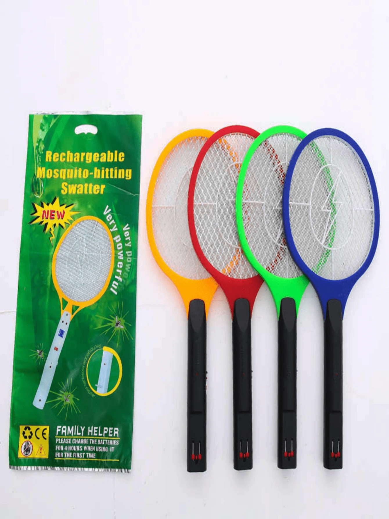 Matamoscas eléctrico inalámbrico, matamoscas con batería, raqueta para insectos - Blanco - Ver 1