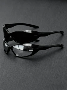 2pcs Punk Style Fashion Glasses, 2025 Y2K Millennium Fashion Street Cool Unisex Glasses, Suitable For Carnival Parties, Street Photography, Tropical Beach Vacation, Beach Accessories, Beach Toys, Summer Beach Holiday, Outdoor, Travel - 2PCS - View 14