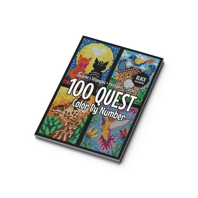 Adult Color Exploration Activity Book - Square + Triangle + Hexagon + Circle (Black Background), Pixel Coloring By Numbers, 2000-5000 Pixels Per Page, Approximately 30 Minutes Per Page