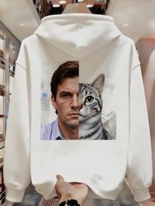 Men's Student Hoodie, Basic Multicolor Style, QPMI Classmate Style - White - View 1
