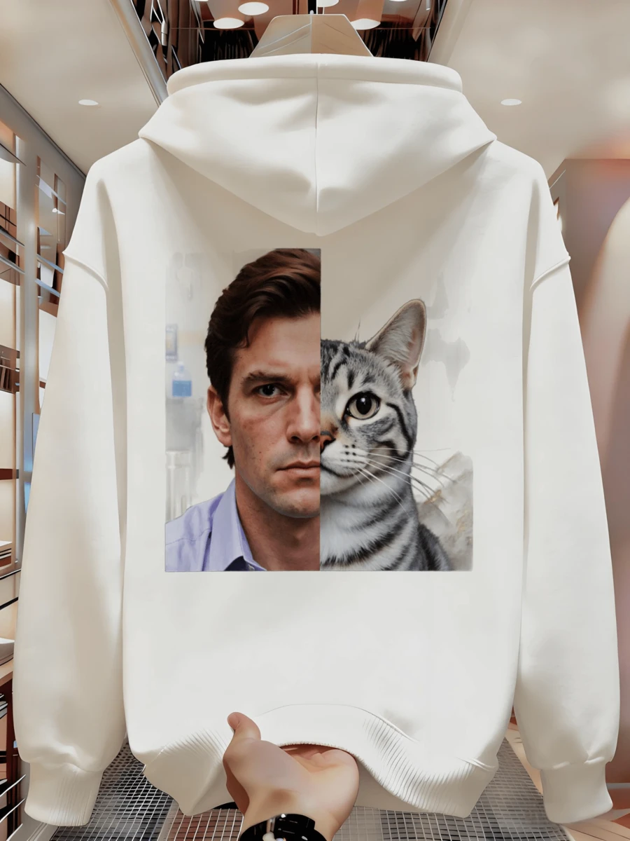 Men's Student Hoodie, Basic Multicolor Style, QPMI Classmate Style - White - View 1