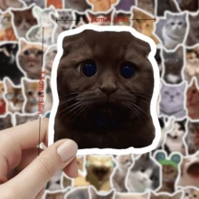 100/300张3D可爱猫咪贴纸，趣味十足的猫咪表情包，手账贴纸，多功能贴纸，可爱猫咪表情，防水PVC材质，可用于手账、手机壳等装饰，节日派对用品，情人节礼物，送给女朋友的节日礼物 - 彩色 - 查看 9