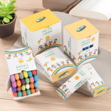 9pcs/12pcs/24pcs/36pcs/48pcs Washable Dust-Free Solid Color Chalk - No Mess, Erasable | Back To School Chalk Set With Storage Box, Colorful Sidewalk Chalk For Outdoor Art And Games - Multicolor - View 2