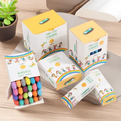 Washable Dust-Free Solid Chalk For Blackboard - No Mess, Erasable, | Back-To-School Chalk Set With Storage Box, Colorful Sidewalk Chalk For Outdoor Art & Games