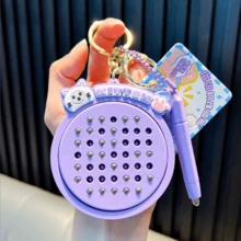 Cute Magnetic Bead Drawing Board Keychain Pendant Mini Toy Car Keychain Doll Machine Small Gift