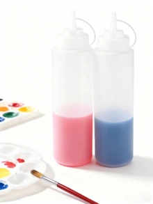 5pcs/Set Rainbow Corn Flour Spray Bottles, Essential For Sports Meets, Colorful Street Photography, Color Run Powder, Colored Corn Starch, Student Celebrations, Rainbow Street Photography, Internet Celebrity Powder Throwing, Outdoor Entertainment, Squeeze Bottles, Can Be Used To Store Paint - Multicolor - View 10