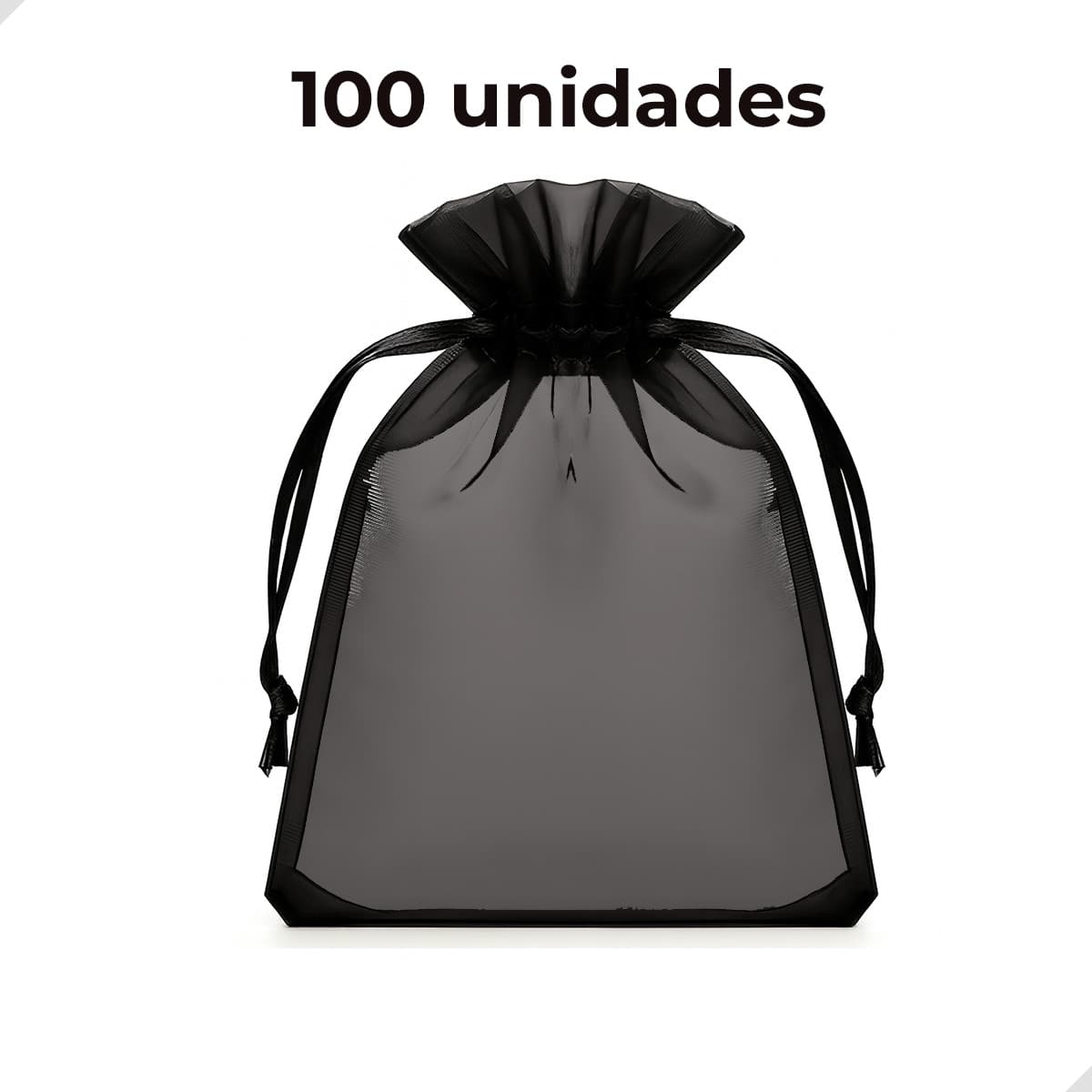 Kit Of 100 Small Organza Bags (17x23 Cm) For Gift Wrapping, Soap, Jewelry, Party Favors, Baby Showers, Weddings - 黑色 - 查看 1