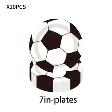 80pcs Football Themed Football Disposable Tableware Set, Includes Disposable Plates, Napkins, And Paper Cups , Perfect For Sports Party, Camping, Barbecues, Picnic, Wedding, Party And Birthday, Suitable For Sports Party Decorations, Home Decorations, Birthday Decorations, Wedding Decorations, Which Perfect Footabll Party Supplies, Bbq Supplies, Football Game Viewing Parties, Birthday Party Supplies - Multicolor - View 14