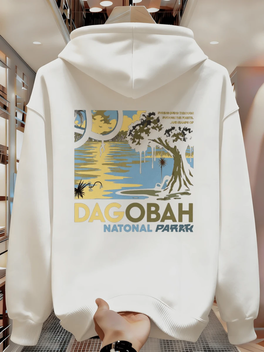 Men's Casual Printed Sweatshirt With Drawstring And Pockets SS4F - 白色 - 查看 1