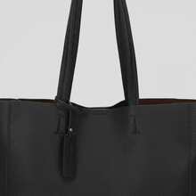 Bolsa Feminina Grande Tote Clássica com Nécessaire Interna Couro PU Premium Grande Estruturado Elegante - Preto - Visão 4