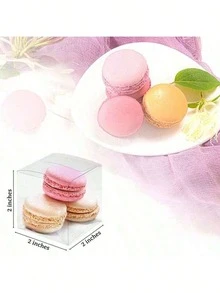 50pcs 5x5x5cm Clear PET Transparent Square Gift Boxes, Suitable For Wedding, Holiday, Birthday Party, New Year, Valentine's Day Packaging - Transparent - View 7