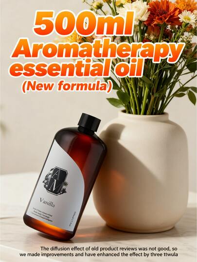 500ml Fragrance Essential Oil Refill Liquid (28% Concentration, Most Market Products Are 4%-6%), Suitable For Ultrasonic Diffuser, Rattan Diffuser, Flameless Diffuser, Hotel Grade Flameless Fragrance Oil Rattan Diffuser, Long-Lasting Aroma