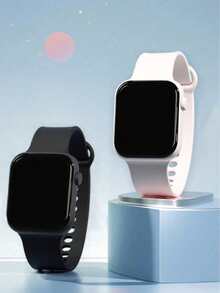 Juego de 6/1 relojes electrónicos cuadrados digitales LED elegantes unisex con pantalla, adecuados para la vida diaria, fiestas y viajes de las mujeres, gran regalo para amigos, cumpleaños, vuelta al cole, graduación, Navidad, Día de San Valentín - Multicolor - Ver 2