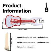 7pcs Guitar Bridge Pins With Puller, Guitar Bridge Pins Replacement, Available In Black/White