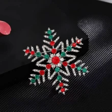 1 pieza Nuevo broche de moda con diseño de copo de nieve navideño, elegante pin personalizado como regalo para mujeres - copo de nieve - Ver 2