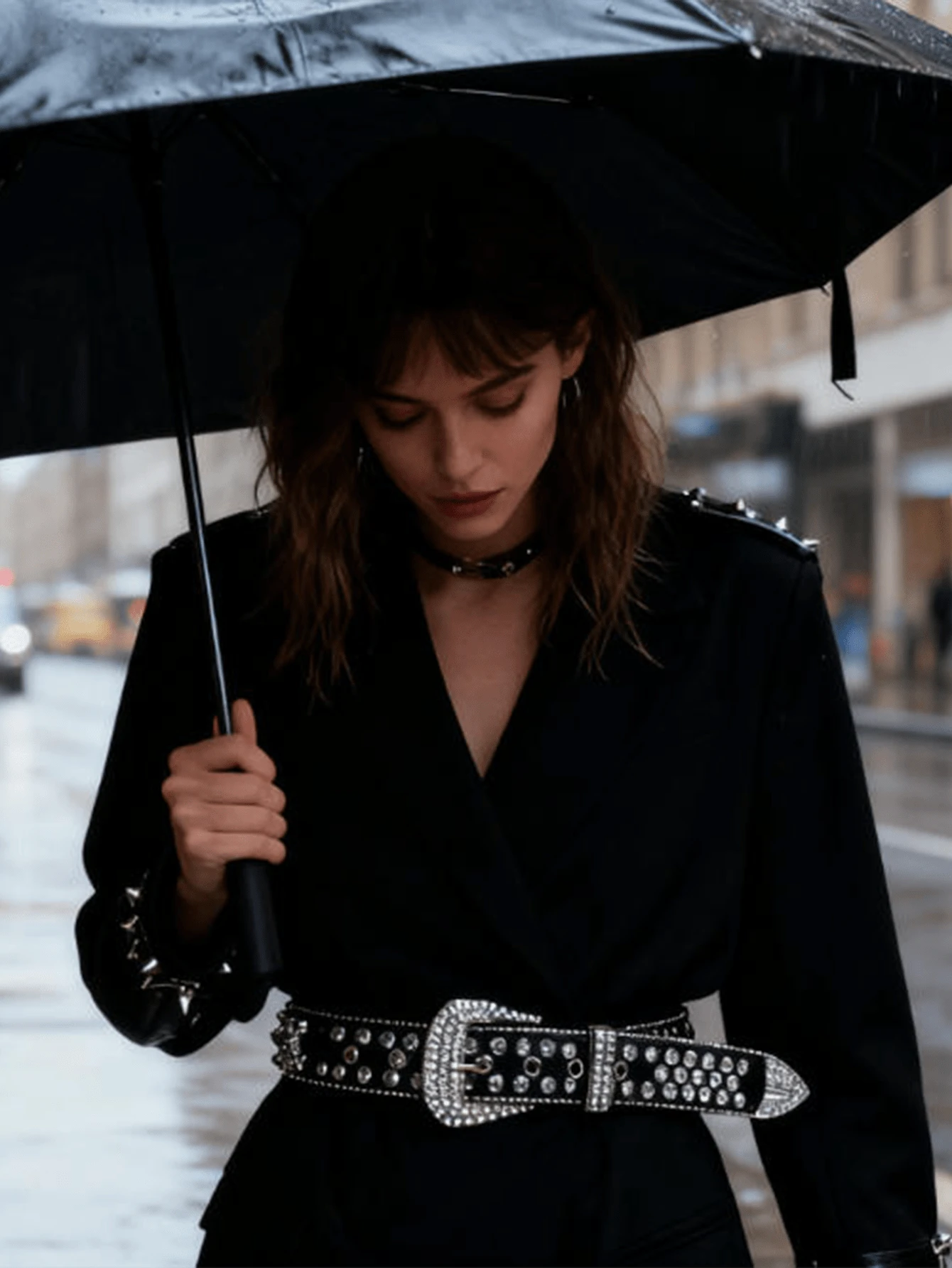 1 chiếc thắt lưng nữ đính đá thời trang mới mùa đông 2025, phong cách châu Âu và Mỹ, thắt lưng, thắt lưng dài, thắt lưng ngoài trời phong cách denim - Nhiều màu B - Xem 1