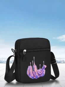 1pc/2pcs Abstract Art Print Y2K Streetwear Baseball Cap & Crossbody Bag Set, Adjustable Unisex Snapback Hat & Shoulder Bag, Gift For Yourself And Friends