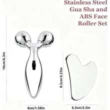 3D Face Roller And Stainless Steel Gua Sha Set,Facial Sculpting Tools For Puffiness & Redness Reduction, Metal Skin Care Massager,Perfect For Morning Routine, Post-Workout Recovery & Travel Self-Care,Great For Acne-Prone Skin, Busy Professionals & Skincare Beginners,Valentine's Day & Mother's Day Gift Set - Silver - View 1