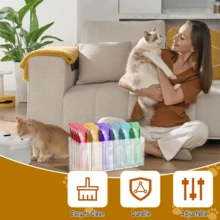 1个可舔食猫零食收纳盒，台面亚克力零食储物架，挤压式猫粮储物罐，带可拆卸隔板，湿猫零食收纳盒，适用于厨房橱柜、食品储藏室、冰箱，多功能节省空间储物盒