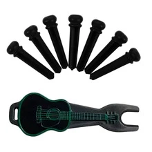 7pcs Guitar Bridge Pins With Puller, Guitar Bridge Pins Replacement, Available In Black/White