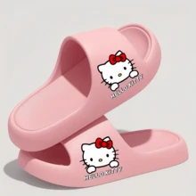 Sanrio 1双Hello Kitty EVA拖鞋 - 可爱卡通设计女士厚底凉鞋，柔软舒适，夏季户外人字拖，防滑室内/室外鞋（多种颜色可选）