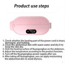 AXH. 便携式USB加热垫，6档加热模式和6种振动按摩模式，缓解背部和腹部疼痛 - 粉色 - 查看 6