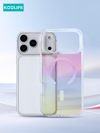 Koolife 1pc MagSafe Phone Case Compatible With Apple 17 Pro Max, Gradient Color Clear Protective Cover, High-Appearance PC+TPU Material, 2.0mm Ultra-Clear Back Panel, Compatible With Apple 17 Pro Max/17/17 Pro