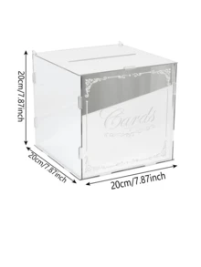 1pc Acrylic Wedding Card Box With Mirror Design - Ideal For Storing Wedding, Anniversary Cards, Best Gift, Wedding Decor, Home Decor, Room Decor, Party Favor