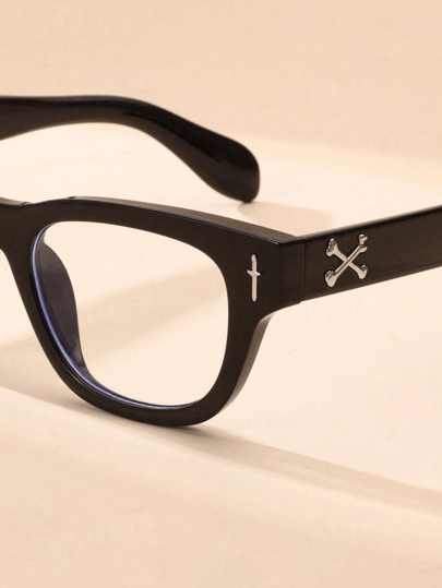 1 Pair New Square Casual Non-Prescription Glasses, Suitable For Decoration, Outdoor Walking, And Playing Electronic Games
