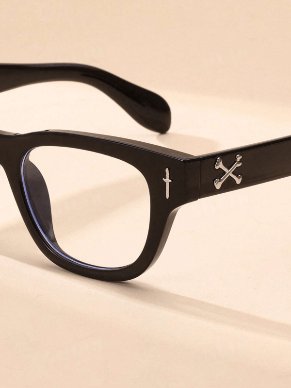 一副新款方形休闲无度数眼镜，适合装饰、户外散步和玩电子游戏