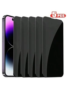 5pcs Anti-Spy Phone Screen Protection Privacy Tempered Film Compatible With Apple Phone 6/6s,7/8/Plus,X/Xs/XS Max,11/11pro/11 Pro Max,12mini/12/12 Pro/12 Pro Max,13/13mini/13 Pro/13 Pro Max,14/14 Plus/14 Pro/14 Pro Max,15/15Plus/15Pro/15Promax, 16/16e - Black - View 34