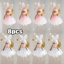 8pcs New Spring And New Year Cute Rabbit-Ear Angel Pendant, DIY Home Decoration For Festivals And Celebrations, Party, Gathering And Wedding Decoration. Rabbit Lovers, Perfect For Decoration In Spring, New Year, Easter, Valentine's Day And Mother's Day. A Playful And Cute Gift - Multicolor - View 10