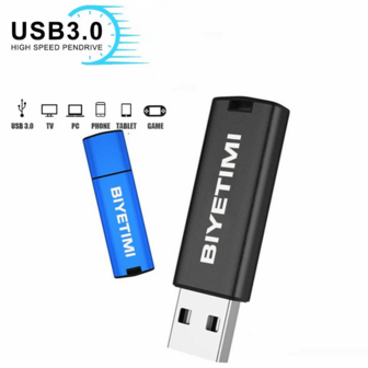  Biyetimi แฟลชไดรฟ์ USB 3.0 64GB แฟลชไดรฟ์ 128GB แฟลชดิสก์สีดำสีสันสดใส 32GB Cle อุปกรณ์จัดเก็บข้อมูล USB หน่วยความจำความเร็วสูงสีแดงทอง