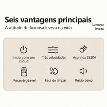 Rechargeable USB Electric Milk Frother, 3 Speeds, Stainless Steel 304, Portable With Egg Beater, Low Noise, Ideal For Cappuccino, Creamy Coffee, Shakes And Mixes - Qiu Gifts - 彩色 - 查看 3