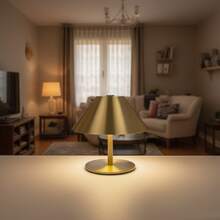 1 đèn cảm ứng Nordic, đèn cảm ứng đơn sắc không dây, đèn cảm ứng LED, đèn cảm ứng di động, đèn nhiệt độ màu có thể điều chỉnh, đèn có thể điều chỉnh độ sáng, đèn phòng ngủ có chụp đèn kim loại hình nón, đèn cảm ứng độc đáo, thích hợp để trang trí nhà cửa/văn phòng/phòng ăn/quà tặng sự kiện - đèn bàn - Xem 7