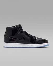 Nike Air Jordan 1 Mid Men's Patent SE 'Black Gold Jordans For Men852542-007 | Mid-Top Streetwear, Statement Sneaker - 黑色 - 查看 6