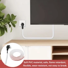 1PC 2m/78.74inch Self-Adhesive Cable Trunking, Suitable For Desktop, Wall And Floor Installation, Prevents Tripping Over Bare Wires, Concealed Soft Cable Channel, Decorative Cable Protector For Home And Office Use - Multicolor - View 6