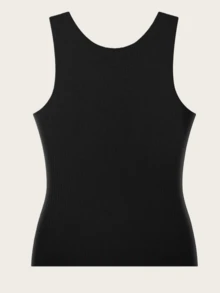 时尚纯色女士秋冬保暖背心，性感蕾丝V领保暖内衣，舒适无钢圈文胸，无袖保暖吊带衫，多功能打底衫，可外穿 - 黑色 - 查看 3