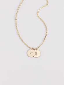 1pc Customized 9mm Round Disc Pendant Necklace, Special Date Necklace, Personalized Love Pendant, Engraved Love Necklace, Name And Date Jewelry Gift - Multicolor - View 3