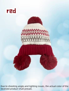 1pc Winter Thick Warm Knit Hat, Face Slimming Ear Warmer Fuzzy Cap, Cycling Cold-Proof Beanie, Minimalist Knitted Hat - Multicolor - View 9