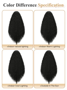 36 Inch Long Curly Wig, Wavy Synthetic Wig, No Glue Needed, Heat Resistant Long Wig, Suitable For Daily Wear And Parties - Black - View 10