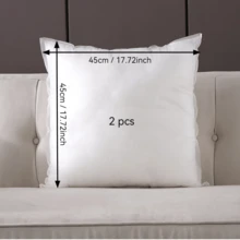 1个/2个白色枕芯，靠垫，无纺布欧式靠垫芯，方形沙发靠背垫芯，适用于客厅沙发、卧室床头板装饰、汽车座椅和圣诞装饰。