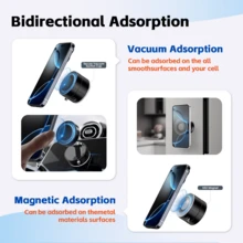 Foldable Telescopic Magnetic Phone Stand Holder – Ultra-Portable Multi-Angle Adjustable Mount Designed For Car Dashboard, Office Desk, Home Countertop, Kitchen Table, Bedroom Nightstand, And Travel Use, Featuring Strong Magnetic Support For Steady Hands-Free Viewing, Durable Anti-Slip Base To Prevent Shaking, Compact Space-Saving Structure For Easy Storage In Bags Or Pockets, Perfect For Watching Videos, Browsing, Video Calls, Online Meetings, Live Streaming, Navigation, Gaming, Recording, Reading Recipes, And Everyday Convenience, Suitable For Various Phone Sizes And Cases, Ideal For Commuting, Working, Studying, And Long-Distance Travel, Available In Stylish Black / Pink / White Colors - Black - View 5
