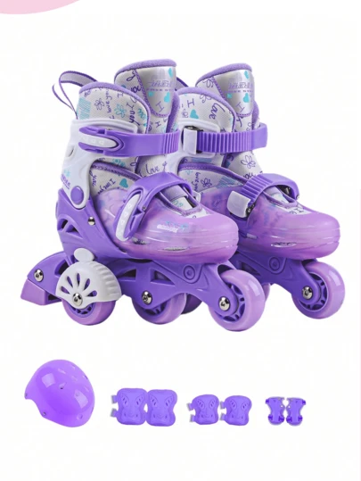 FREE STAR Beginner Roller Skates With Auxiliary Wheels, Balance Assist Roller Skating Shoes Set For Men And Women, Easy To Learn, Outdoor Inline Skates