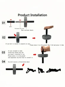 1pc Home Abdominal Wheel, Single Roller Fitness Equipment, For Shaping And Weight Loss Training - Multicolor - View 2