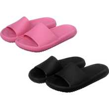Kit Of 2 Pairs Of Cloud Comfort Slippers - Black/Pink - View 8