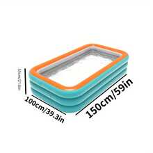 Extra Large 3-Tier Inflatable Swimming Pool, Foldable & Portable, Summer Water Park, Thick & Sturdy, Spacious, Suitable For Indoor/Outdoor Use, Ideal For Patio And Backyard Entertainment. Perfect For Summer Pool Parties And Outdoor Leisure. Foldable Design | Family Gathering Essential, Great Gift For Loved Ones. (Pump Not Included) - Multicolor - View 11