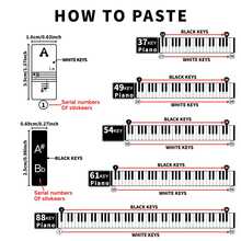 Large Removable Piano Keyboard Stickers - Piano Keyboard Stickers For Learning Notes - Removable, Bold Large Letter Labels, Suitable For 88/61/54/49/37 Keys - Ideal For Beginners - Multicolor - View 4
